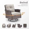 thumbnail image 3 of Outdoor Sectional Furniture Set, PPorfamilia 6 Piece Patio Sofa Set with Rocking Swivel Chairs, Ottomans and Side Table, PE Rattan Conversation Set with Beige Cushions for Backyard Garden Deck Porch, 3 of 8