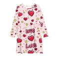 thumbnail image 4 of Little Girl Dresses Long Sleeve Valentine's Day Crewneck Casual Dress Cute Vacation Dress Size 4-14, 4 of 5