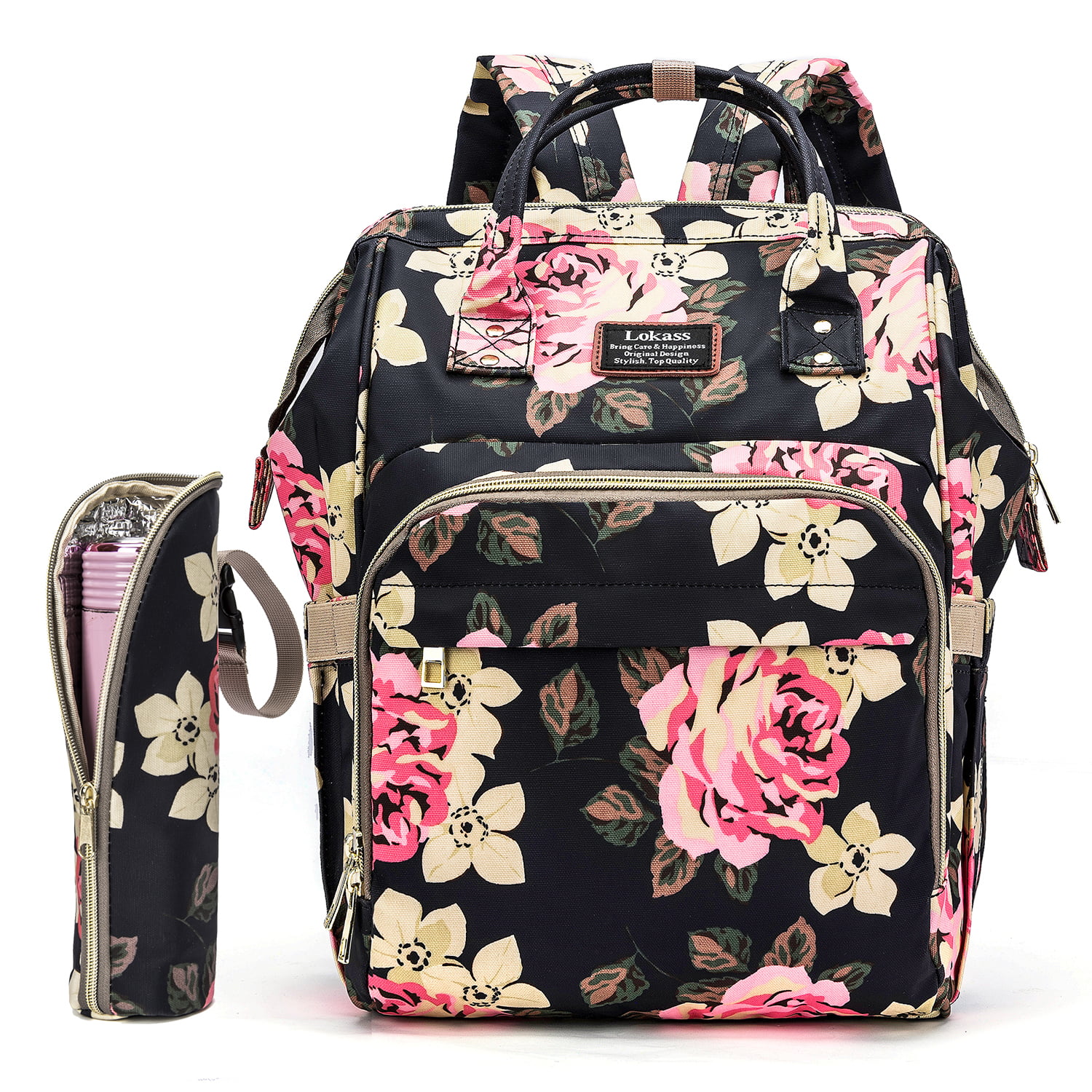 Bags & Purses Nappy Bags Vintage Floral Multifunctional Diaper Backpack 