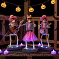 thumbnail image 5 of Halloween Decor Animated Singing Dancing Skeleton Spooky Decor Halloween Table Decor Halloween Gift Battery Operated Tabletop Figurine Holiday Party Decoration, 5 of 5