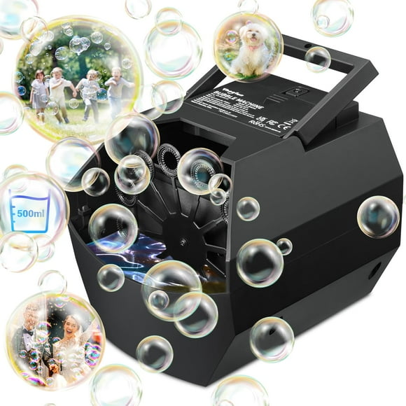 Theefun Machine à Bulles : Souffleur de Bulles Automatique 500 ml pour Enfants - Fabricant de Bulles Portable Dure 45+ Min, Jouets d'Été à Bulles pour Extérieur Intérieur Fête d'Anniversaire Mariage, Alimenté par USB
