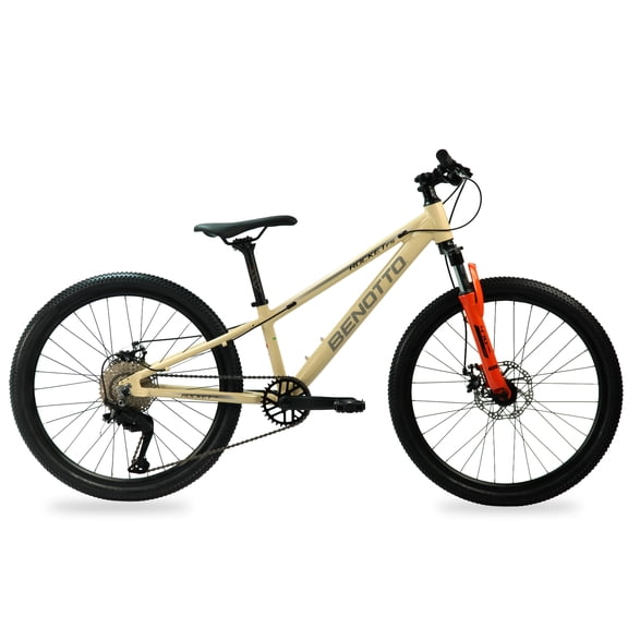 Bicicleta BENOTTO Montaña ROCKET R24 1x9 Hombre FS Frenos Doble Disco Mecanico Aluminio Arena/NaranjaTalla:UN