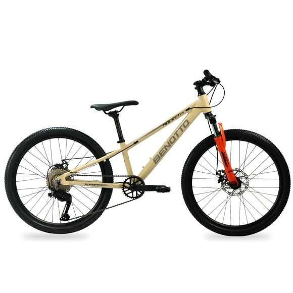 Bicicleta BENOTTO Montaña ROCKET R24 1x9 Hombre FS Frenos Doble Disco Mecanico Aluminio Arena/NaranjaTalla:UN