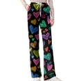 thumbnail image 4 of Youpwaven Valentine's Day Women's Heart Print Sleep Pajamas Pants - Soft Lounge Pants for Women, Drawstring Waist Loose Fit Nightwear for Romantic Evenings, 4 of 7