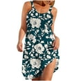 thumbnail image 2 of Aobny Sunday Womens Dresses Casual Hawaiian Green Sundress Floral Mini Sleeveless Sexy Summer Dresses for Women, 2 of 5