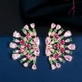 thumbnail image 7 of Unique Gold Plated Multicolor Cubic Zircon Drop Costume Stud Earrings for Women, 7 of 7