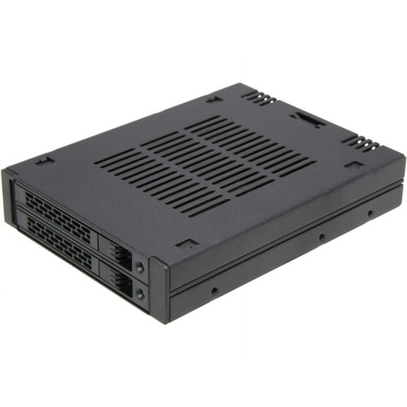 ICY DOCK ExpressCage MB742SP-B 2 x 2.5" SAS/SATA HDD/SSD Mobile Rack for External 3.5" Bay - Comparable to Tray-less Design