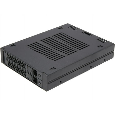 ICY DOCK ExpressCage MB742SP-B 2 x 2.5 SAS/SATA HDD/SSD Mobile Rack for External 3.5 Bay - Comparable to Tray-less Design