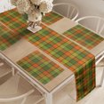 thumbnail image 2 of Ambesonne Orange Plaid Table Runner & Placemats, Tartan Squares Motif, Placemat 4 pcs + Runner 16"x72", Olive Green and Seal Brown, 2 of 2
