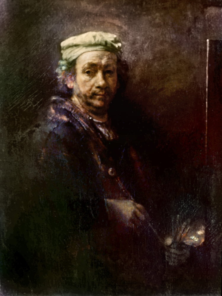 Stretched Canvas Art Rembrandt SelfPortrait. /Nself