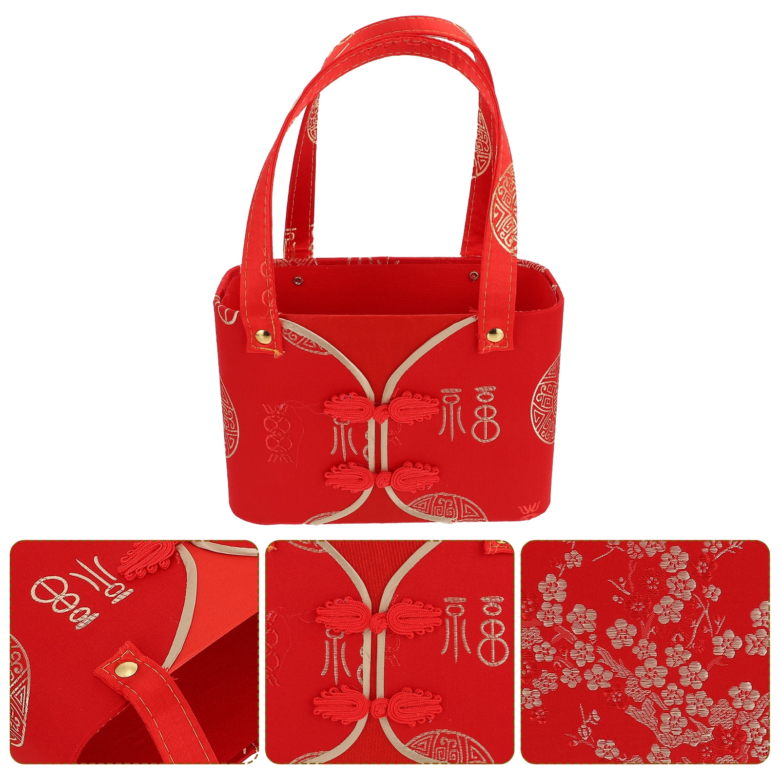 Jiyike 2pcs New Year Spring Festival Flower Bouquet Bags Flower Wrapping Bucket Gift Handy Bag