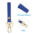 thumbnail image 4 of Uxcell PU Leather Keychain,Key Holder Keyring with Metal Key Ring Anti Lost  Clasp for Men, Blue,2 Pack, 4 of 6