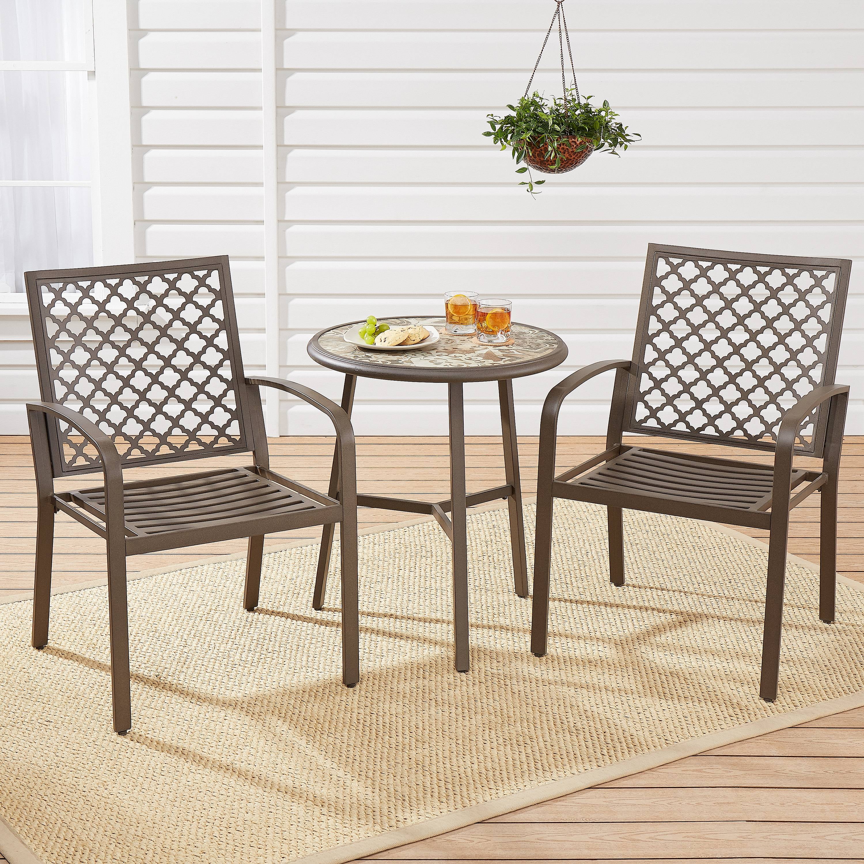 Mainstays Dalloway 2-Piece Patio Stacking Bistro Chair Set - Walmart.com