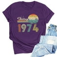 thumbnail image 2 of 50th Birthday Gift Shirts for Women Funny Vintage 1974 T Shirt Retro Birthday Party Casual Tee Tops, 2 of 5