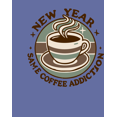 thumbnail image 2 of New Year, Same Coffee Addiction Adult Blue Crew Neck Short Sleeve Tee-XL, 2 of 5