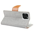 thumbnail image 2 of TopSave Goospery CANVAS Card Holder Fabric Folio Wallet Flip Case For iPhone 15 Pro Max (6.7"), Gray, 2 of 3