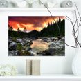 thumbnail image 1 of Design Art - Rocky Mountain River at Sunset, 1 of 4
