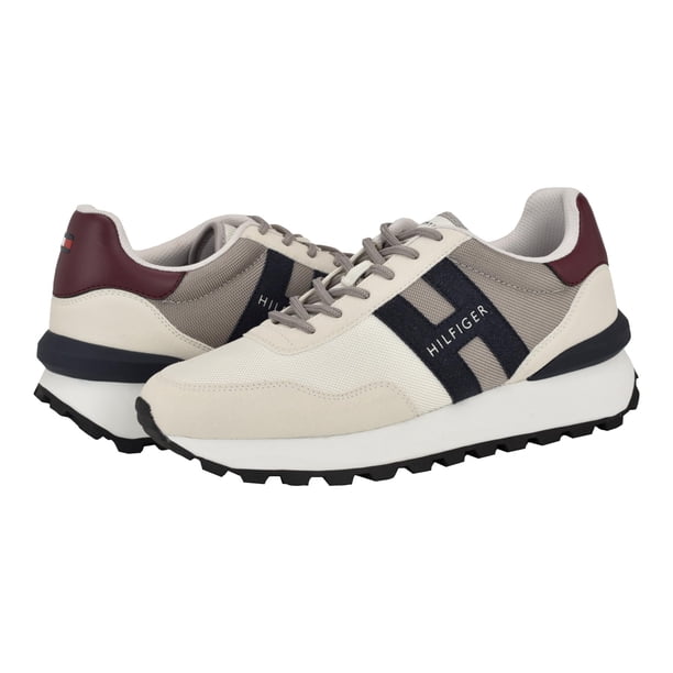 Zapatilla Tommy Hilfiger Gani para hombre, color gris claro/crema, multicolor