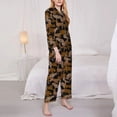 thumbnail image 3 of Fotbe Leopard Print Pattern Long Sleeve Pajama Set for Women,Sleepwear Set,2-piece Loungewear Set,Soft PJs Comfy Nightwear with Pockets -, 3 of 7