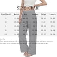 thumbnail image 3 of Women's Cotton Linen Summer Palazzo Pants Flowy Wide Leg Beach Trousers Casual Loose Pants Gray S, 3 of 6