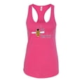 thumbnail image 2 of Be Fearless Buzzing Bee Pop Culture Ladies Racerback Tank Top, Raspberry, Small, 2 of 3