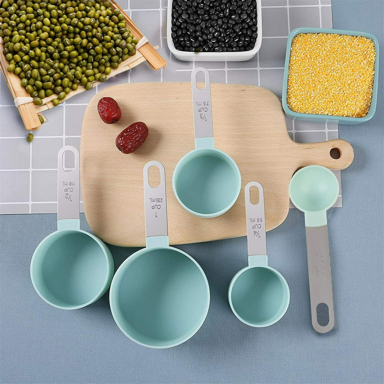 Syngar Black Measuring Cups and Spoons Set, Stackable Kitchen Tools & Gadgets for Dry/Wet Ingredients, Home Essentials, Measuring Cups for Baking
