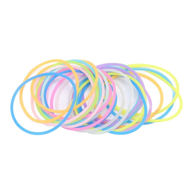 24 pulseras de gelatina de silicona luminiscentes, pulsera de silicona Multicolor elástica suave y Flexible para niñas y mujeres