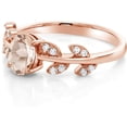 thumbnail image 3 of Pompeii 1 Ct Oval Morganite & Diamond Vine Engagement Anniversary Ring in 14k Rose Gold, 3 of 6