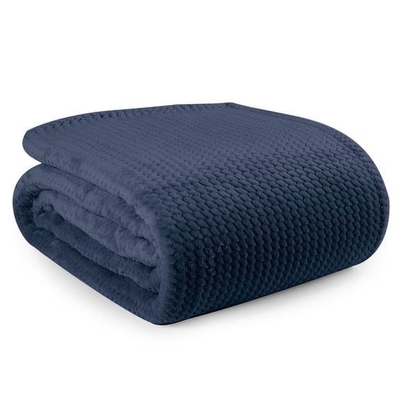 Jacquard Velvet Touch Blanket, Blue 98" x 92"
