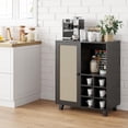 thumbnail image 5 of Dtwnek 34 Inch Wine Bar Cabinet Sideboard with Wine Racks, Buffet Storage Cabinet for Dining Room, Kitchen, Living Room, Black, 5 of 9