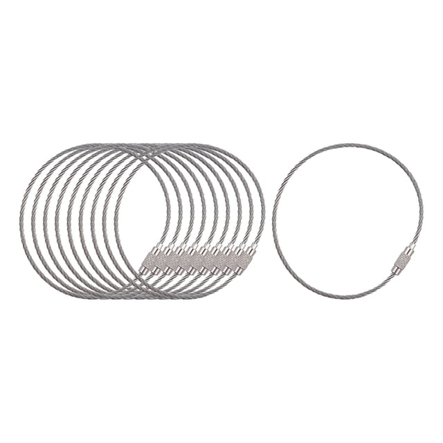 10x Cable de llavero de alambre de metal con cable conector Llaveros Llaveros Mosquetones Llavero Soporte de para colgar, joyería, llave, 66 cm Soledad Cable de llavero de alambre