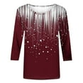 thumbnail image 4 of Yuanlook 3/4 Sleeve Shirts for Women Business Casual Tops Fall Fashion Clothes Plus Size Outfits - Wine - S, 4 of 9
