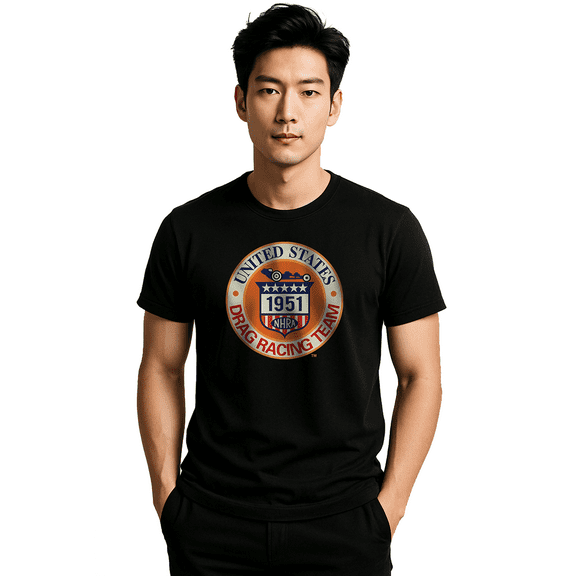 National Hot Rod Association NHRA Car Fastest Vehicles Vintage SPEED FOR ALL on Black Short Sleeve Adult T-Shirt-XS