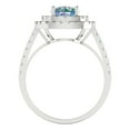thumbnail image 4 of 1.615 ctw Solitaire with Zirconia Diamond Accents Anniversary Ring for Women | Round Cut Blue Moissanite | Hyperallergenic Solid 14K White Gold, 4 of 5