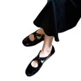 thumbnail image 2 of French, Ballet Shoes, Summer, Flat, Silver, Single, Soft, Mary Jane, Black, 2 of 4