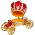 thumbnail image 3 of ABCISI Hand Painted Enameled Cinderella Pumpkin Carriage Decorative Hinged Jewelry Trinket Box, Unique Gift for Family, Jewelry Chests, Wedding, Valentine Day, Mother's Day Gifts (Red), 3 of 13