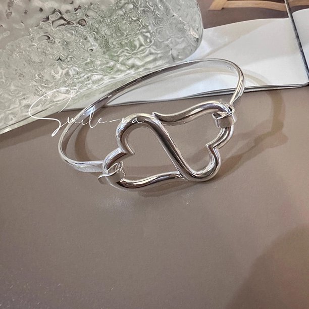 Pulsera de plata de ley 100% sólida 925 para mujeres y hombres, pulsera de corazón brillante hecha a mano Vintage, regalo de cumpleaños y Navidad