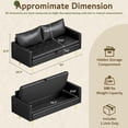 thumbnail image 6 of LAZZO 60" Loveseat Sofa with Hidden Storage, Leather Upholstered Couch with USB Charging Ports for Living Room, Black, 6 of 8