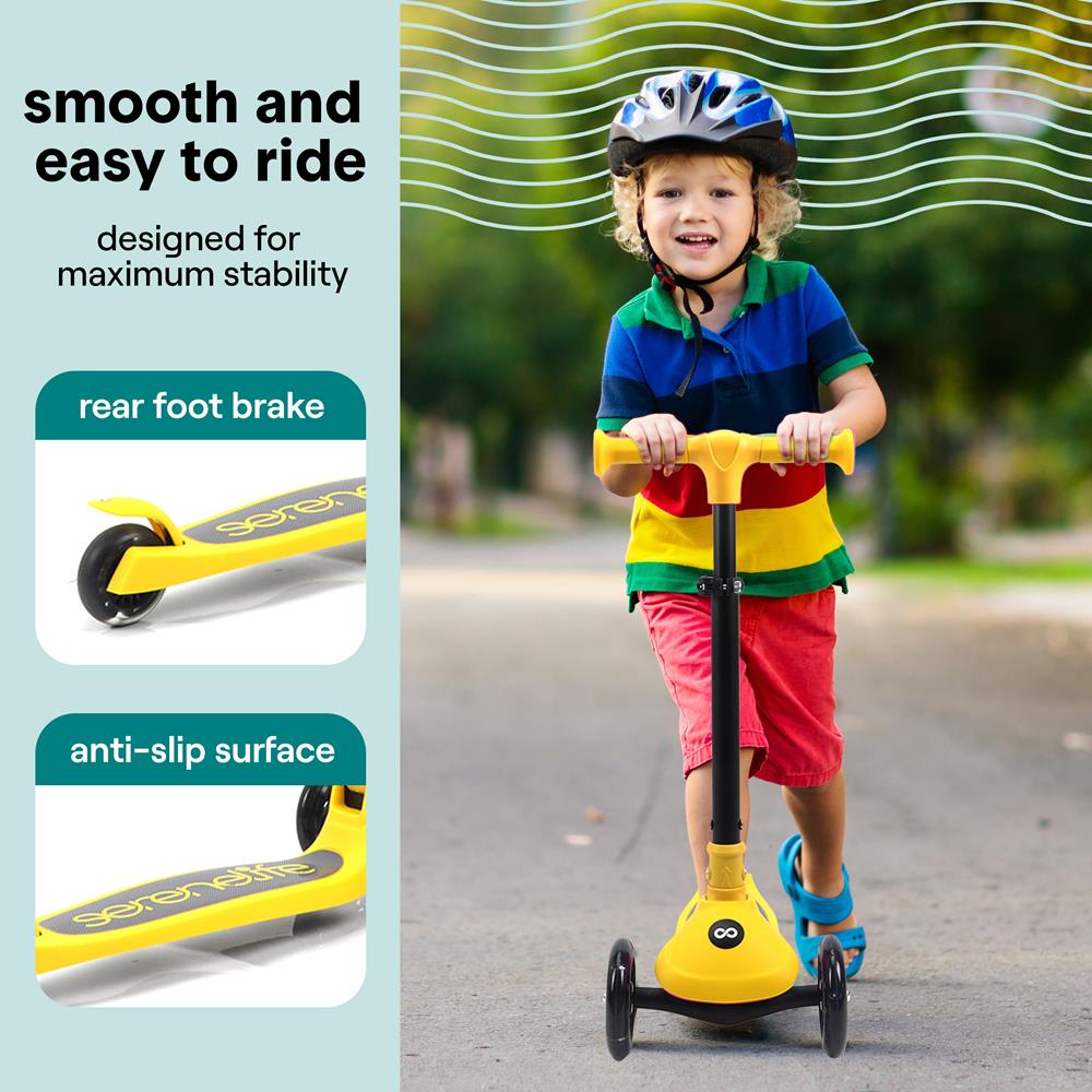 Trottinette 3 Roues Enfant Avec Siège Pliable - Guidon Et Siège Réglables - Roues LED - Pour 3 Ans Et Plus - 50 Kg Max