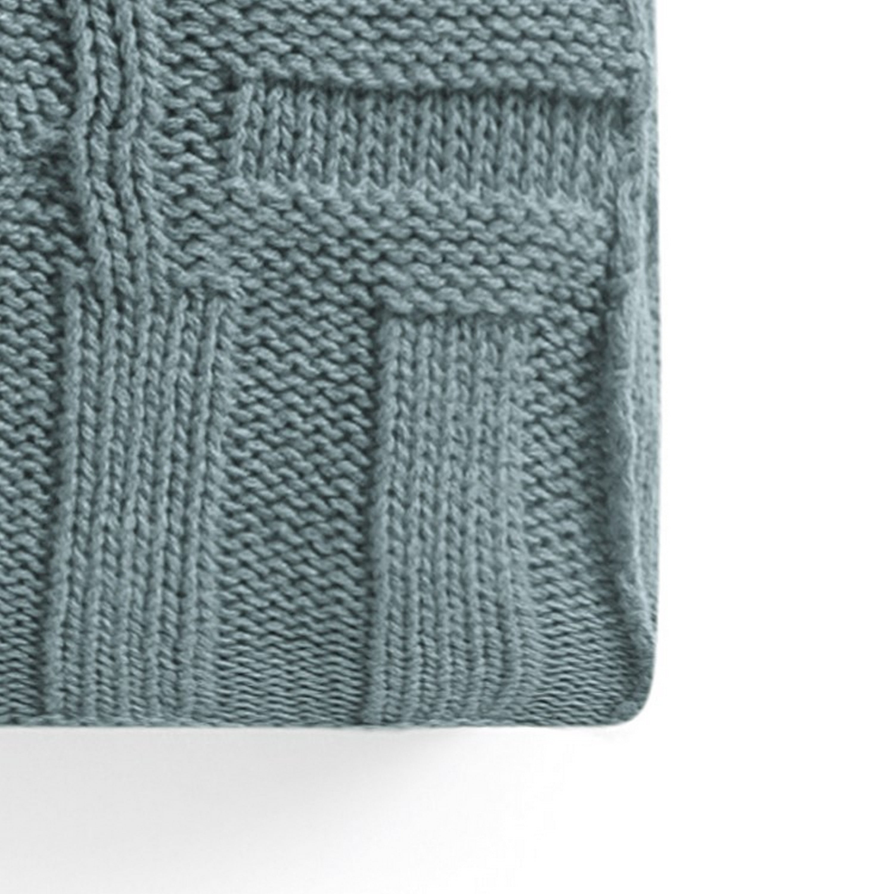 VCNY Home Dublin Blue Cable Knit Cotton Throw, 50" x 70"