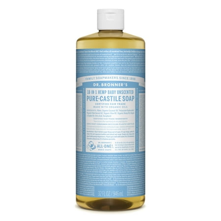 Dr. Bronner's 18-In-1 Hemp Baby Pure Castile Soap - Unscented - 32 fl oz