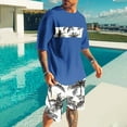 thumbnail image 2 of VBTAPA Mens Beach Short Sets 2 Piece Outfits Tropical Summer Casual T Shirts and Shorts Tracksuit Set with Pockets Today's Sales Blue XXXXL, 2 of 6