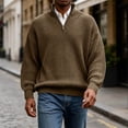 thumbnail image 6 of Qiyinn Men's Quarter-Zip Sweater Textured-Knit Mock Neck Pullover Business Casual Slim Fit, S-5XL, 6 of 9