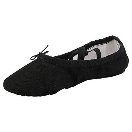 

Missfiona Canvas Ballet Slippers Dance Shoes for Women Split Sole Ballerina Flat(6 Black)