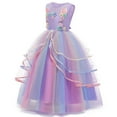 thumbnail image 5 of Girls' Unicorn Costume Princess Long Maxi Dress for Birthday Party, Child 3t, 5 of 7