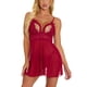 thumbnail image 4 of Vestido de dormir sexy para mujer Conjunto de lencería en V profundo Camisón de ropa interior, Rojo, S tholdsy XX000095-01, 4 of 7