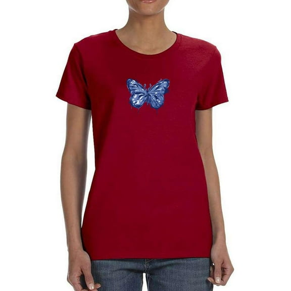 Blue Butterfly. T-Shirt Women -Smartprints Designs, Female Medium