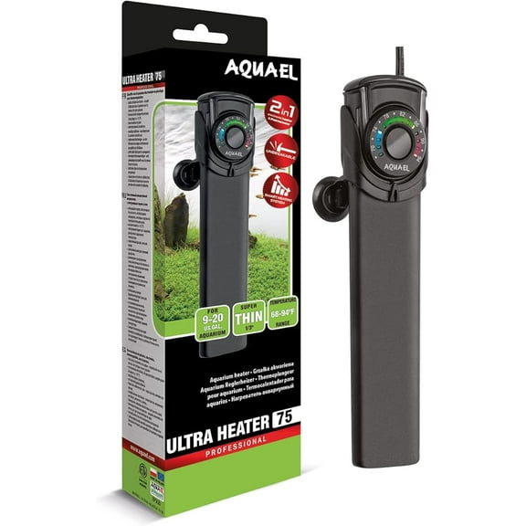 Aquael Ultra Aquarium Heater for Freshwater & Saltwater Aquariums - 75 Watt, 9-20 Gallon
