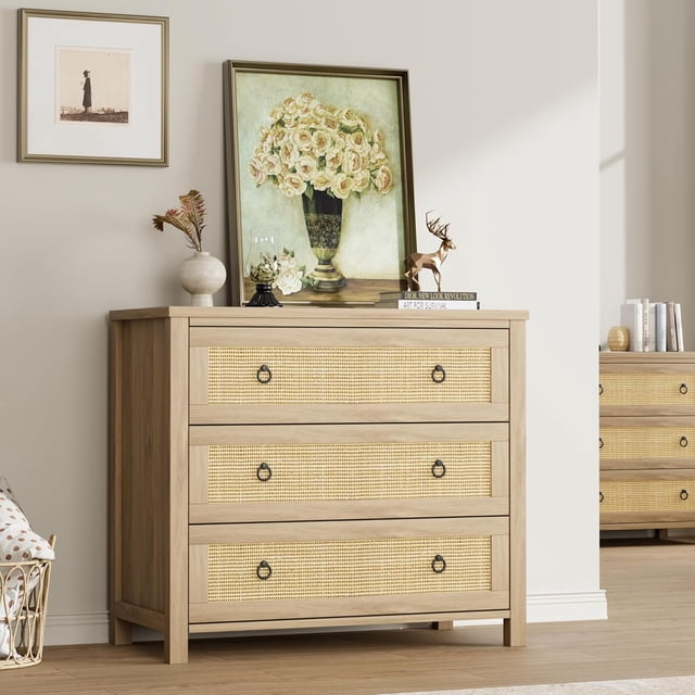 Chérish 3-Robe pour Chambre - Rangement en Rotin Naturel pour Chambre de Bébé, Salon