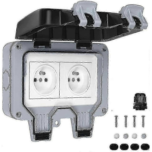 2025 Waterproof Socket Double Outdoor Electrical Socket Ip66 Waterproof Wall